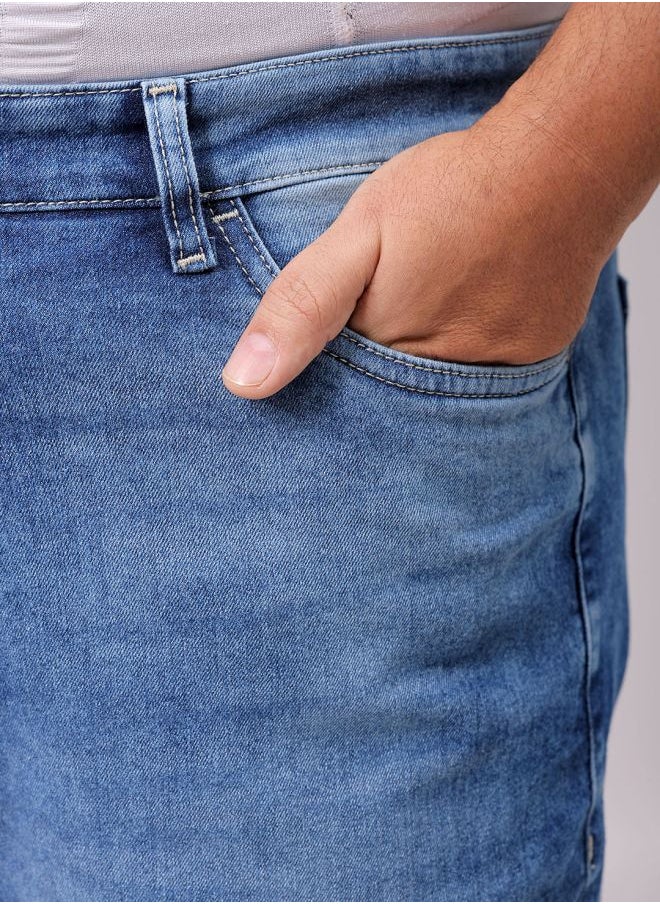 HARDSODA - Men Plus Size Vintage Straight Fit Solid Mid-Rise Stretchable Jeans - Image 1