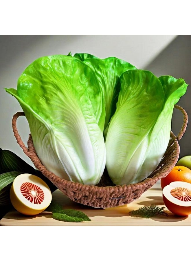 ماركة غير محددة 3 قطع خس صناعي واقعي، خضراوات صناعية، خضراوات صناعية للزينة، ديكور مطبخ منزلي، خضراوات محاكاة من البولي يوريثان، عادي، أخضر، HC2430-L3  - Image 5