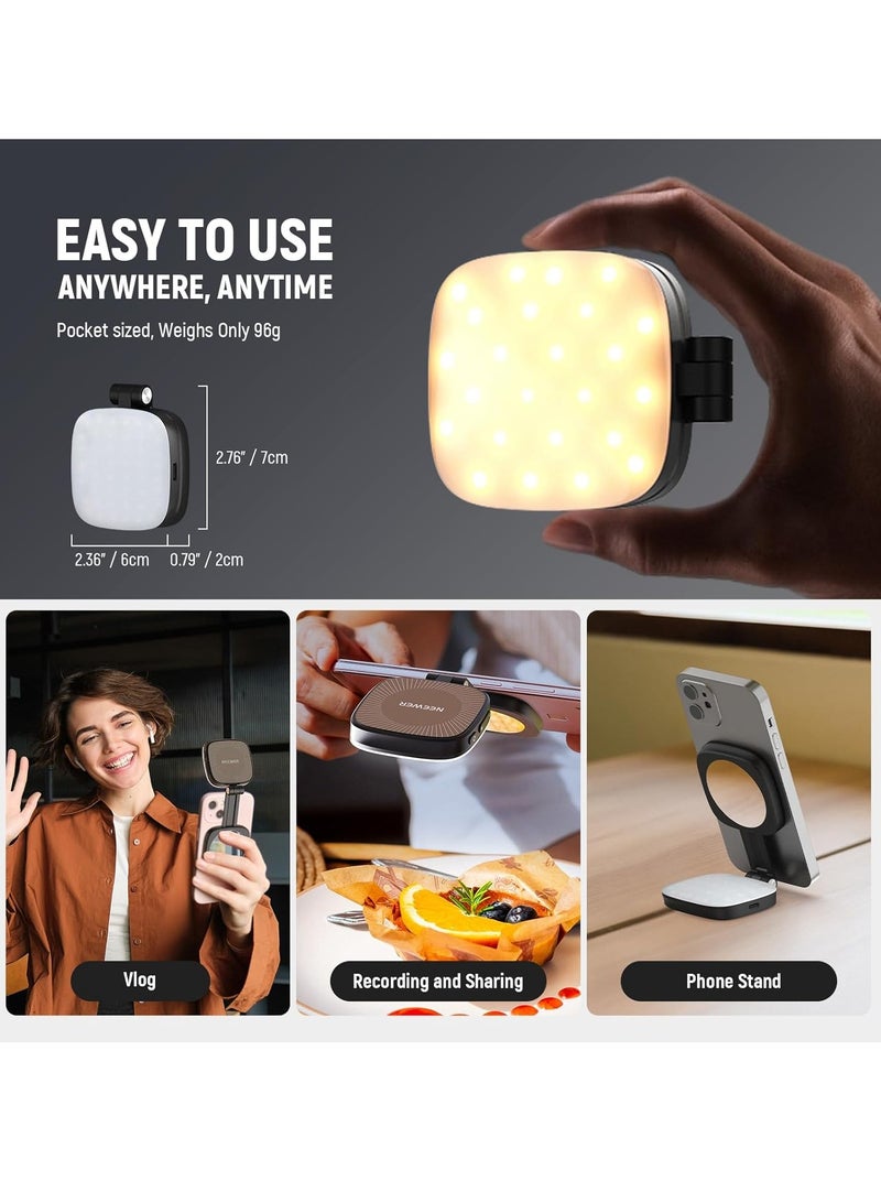 Magnetic Selfie Light, Folding LED Phone Fill Ring Lighting with Stand/Mirror for Zoom Makeup Photography Recording Video Conference  - Image 4
