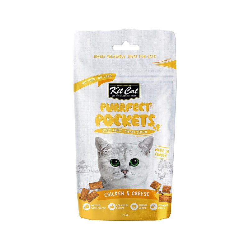 Kit Cat Purrfect Pockets Chicken And Cheese Cat Treats - 60 g