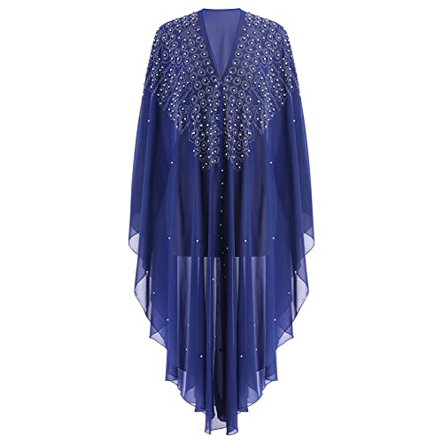 OBEEII Abayas for Women Muslim Abaya Long Sleeve Beaded Embroidery Maxi Dress Loose Full Cover Islamic Dubai Robe Kaftan Abayas BS06 One Size - Image 1