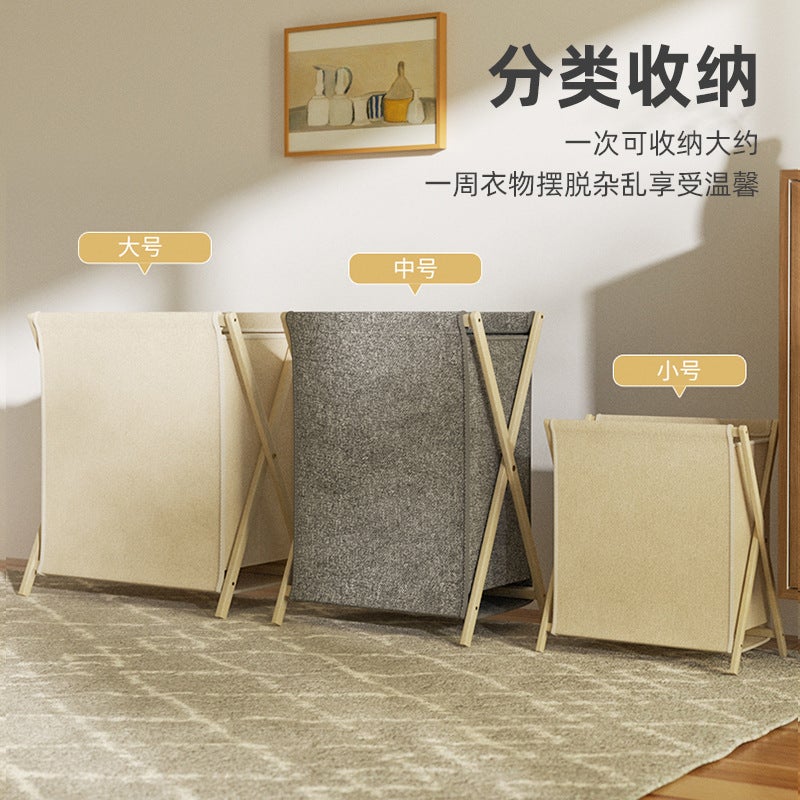Household Foldable Dirty Clothes Basket Storage Basket Clothes Storage Basket Bamboo Wooden Bathroom Dirty Clothes Basket Quality - Image 3