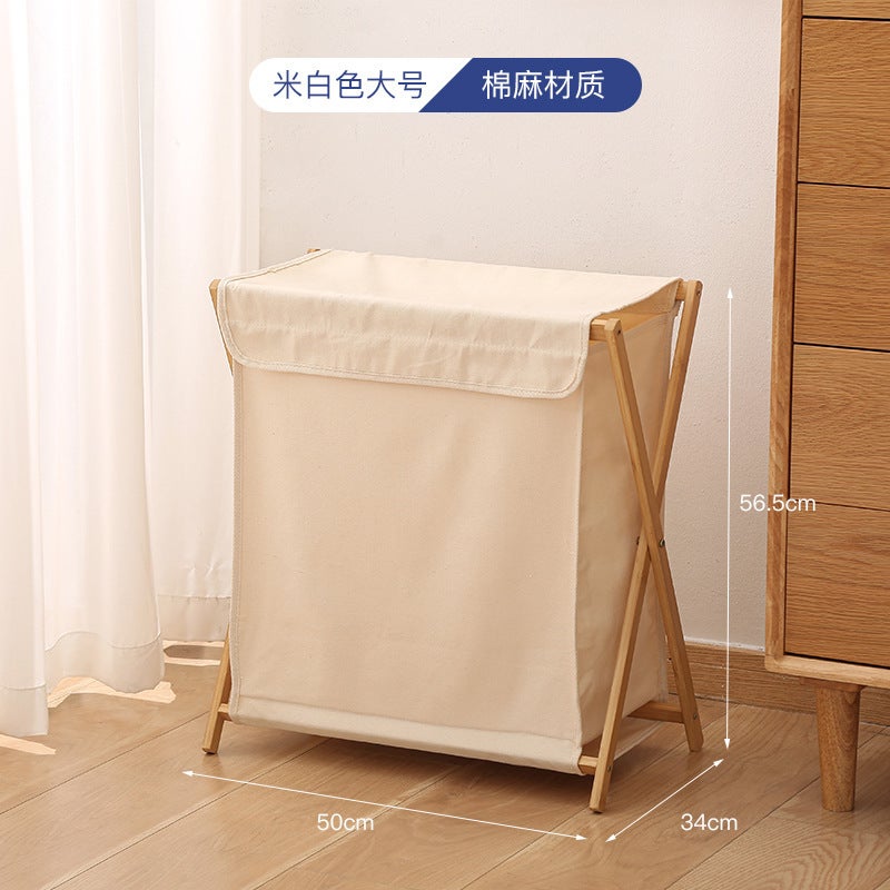 Household Foldable Dirty Clothes Basket Storage Basket Clothes Storage Basket Bamboo Wooden Bathroom Dirty Clothes Basket Quality - Image 5