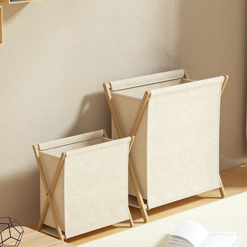 Household Foldable Dirty Clothes Basket Storage Basket Clothes Storage Basket Bamboo Wooden Bathroom Dirty Clothes Basket Quality - Image 4