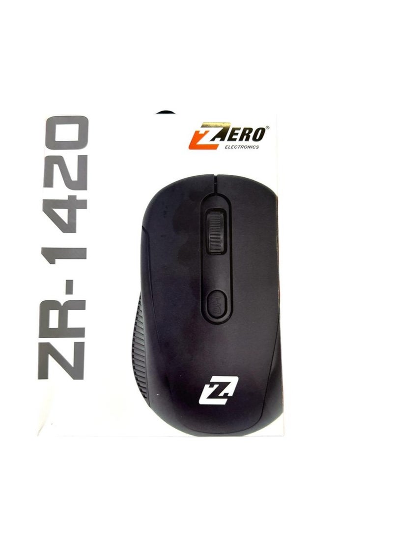 زيرو ماوس زيرو لاسلكي ZR-1420 أسود - Image 3