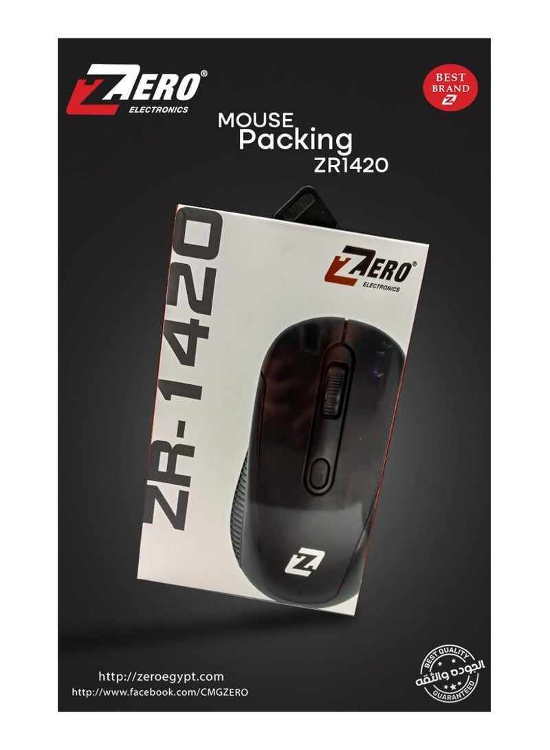 زيرو ماوس زيرو لاسلكي ZR-1420 أسود - Image 2