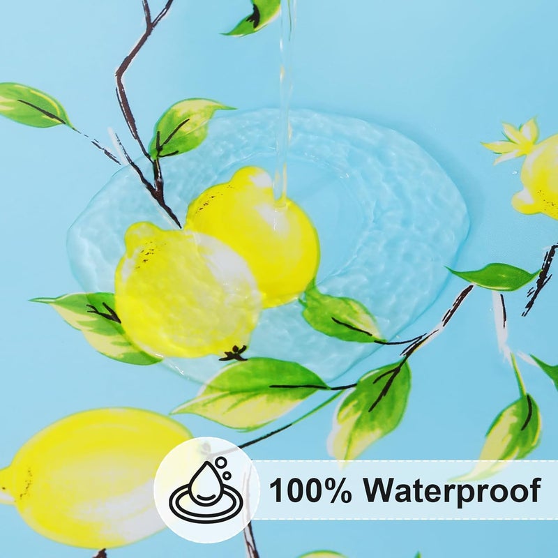 misaya Rectangle Vinyl Tablecloth, Fitted Table Cover, 100% Waterproof, Elastic Edge, Flannel Backing, Plastic Table Cloth Fit 5 Foot Folding Tables for Picnic, Camping, Outdoor (Lemon, 30x60 inch) - Image 3