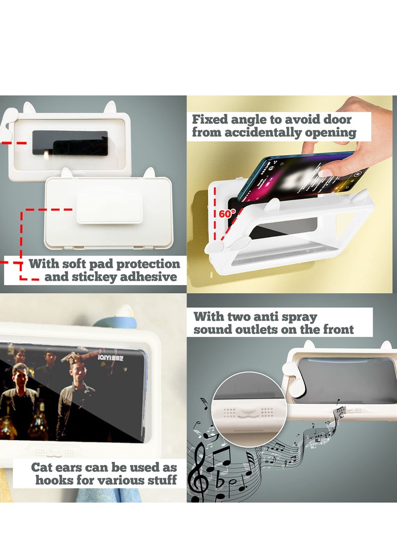 Excefore Waterproof Shower Phone Holder, Wall Mount Shower Phone Case for All iPhone Phone Accessories, 480°Rotation Shower Phone Holder Waterproof, for Shower Bathroom Mirror Bathtub - Image 5