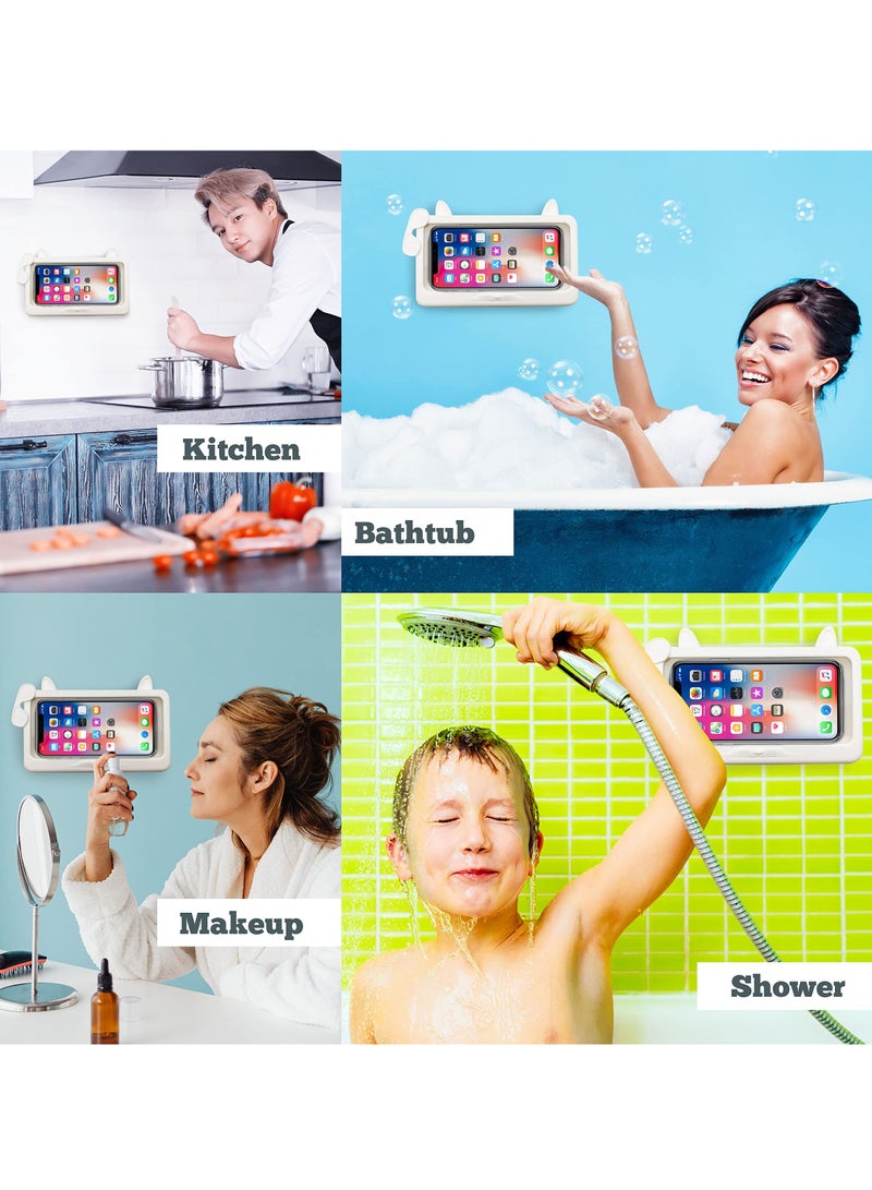 Excefore Waterproof Shower Phone Holder, Wall Mount Shower Phone Case for All iPhone Phone Accessories, 480°Rotation Shower Phone Holder Waterproof, for Shower Bathroom Mirror Bathtub - Image 4