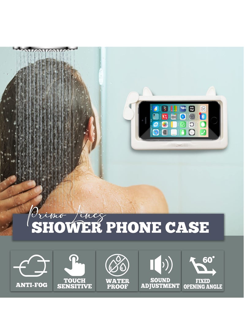 Excefore Waterproof Shower Phone Holder, Wall Mount Shower Phone Case for All iPhone Phone Accessories, 480°Rotation Shower Phone Holder Waterproof, for Shower Bathroom Mirror Bathtub - Image 2