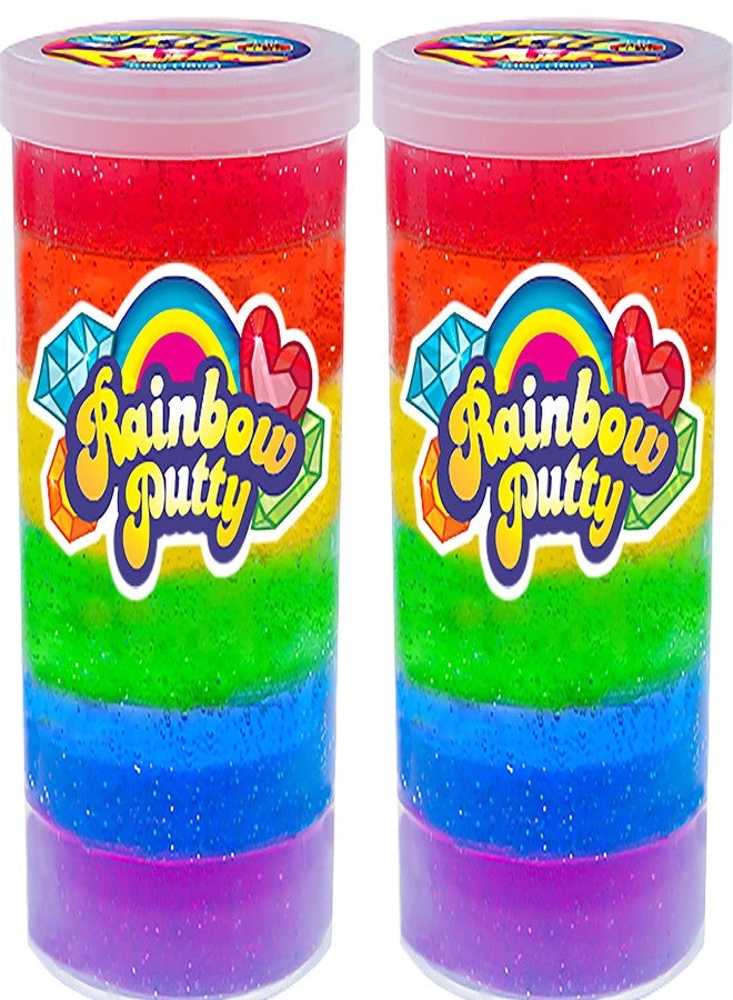 جا-رو معجون سلايم قوس قزح ميجا من جا-رو، وزن رطل واحد، للأطفال مع دلو بلاستيكي (وحدتان)، هدايا سلايم لامعة نيون للحفلات. لعبة لتخفيف التوتر. عناصر صندوق الكنز، هدايا لحقيبة الهدايا. 4636-2s - Image 1