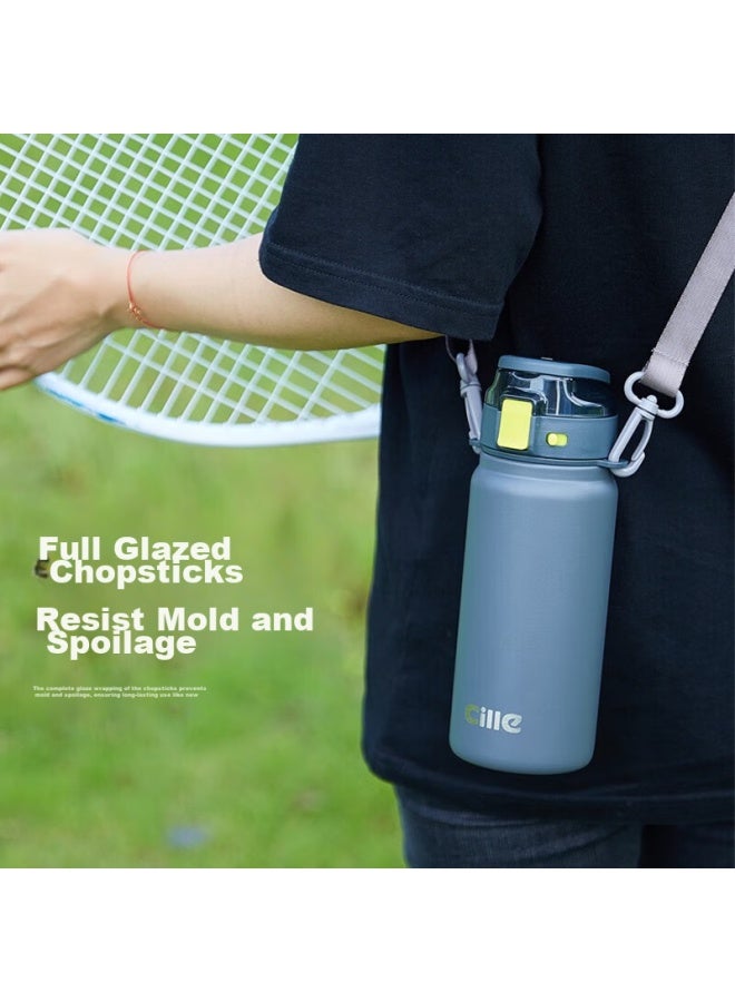 cille Xile Insulated Mug, 316 Stainless Steel, Stylish Design, For Men And Women, Outdoor Fitness Sports, Dual-use Spring Lid, Snowball White, 600ml - Image 3