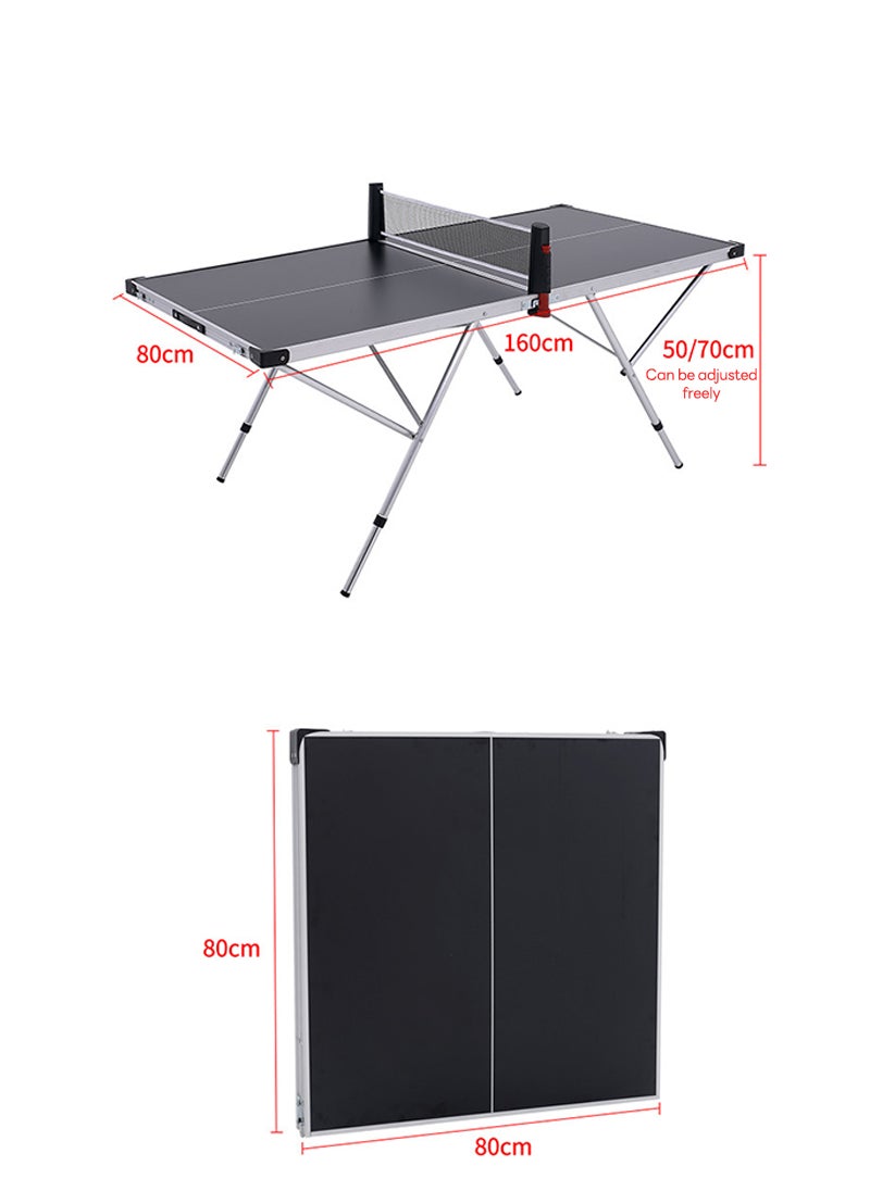 Home Indoor and Outdoor Portable Table Tennis Table, Removable and Foldable Portable Table Tennis Table 160*80*55/70CM