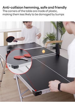 Glanfen Home Indoor and Outdoor Portable Table Tennis Table, Removable and Foldable Portable Table Tennis Table 160*80*55/70CM  - Image 2