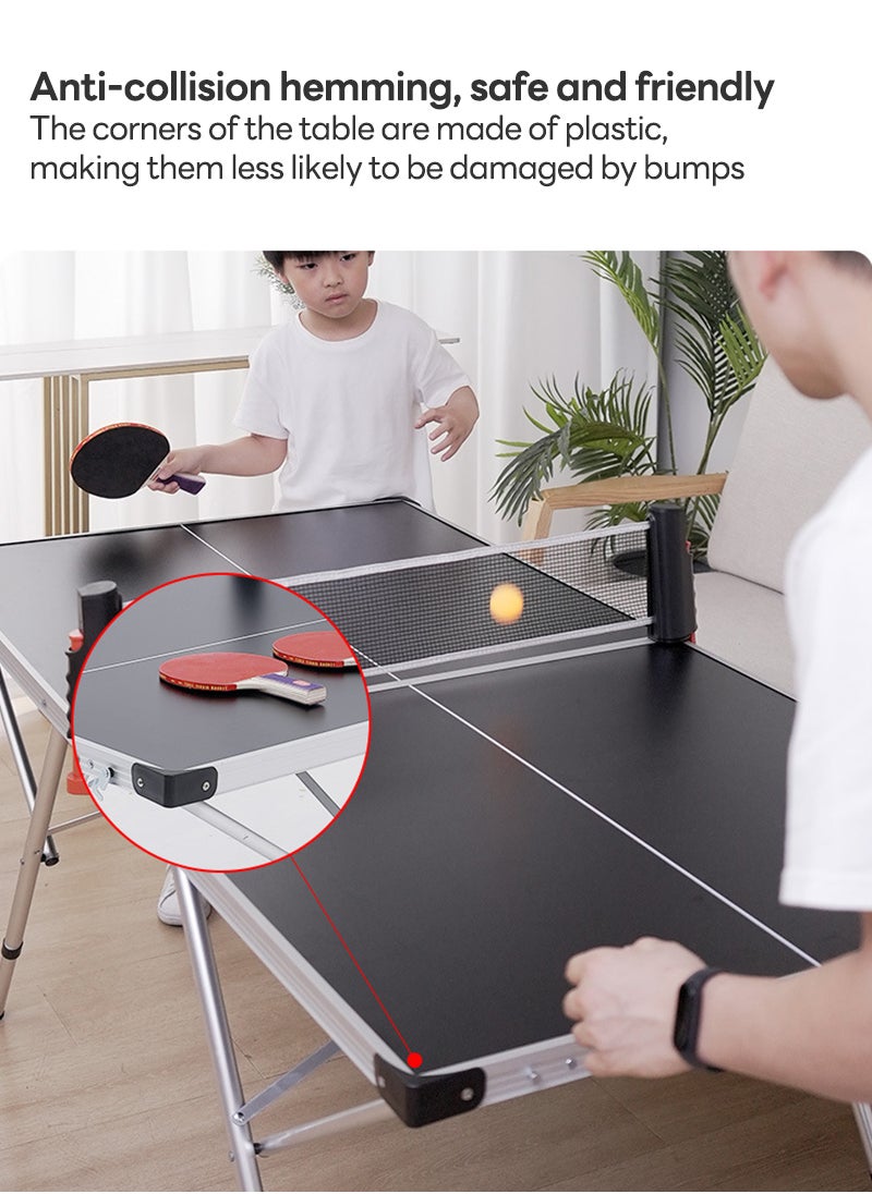 Home Indoor and Outdoor Portable Table Tennis Table, Removable and Foldable Portable Table Tennis Table 160*80*55/70CM