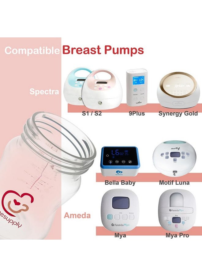 NENESUPPLY Nenesupply Storage Bottles Collection Bottles for Spectra S1 S2 Motif Luna Breast Pumps 6 pc 4.7oz 140ml with Collar and Sealing Disc. Breastmilk Storage Replace Spectra Bottles Wide-Mouth Bottles  - Image 4