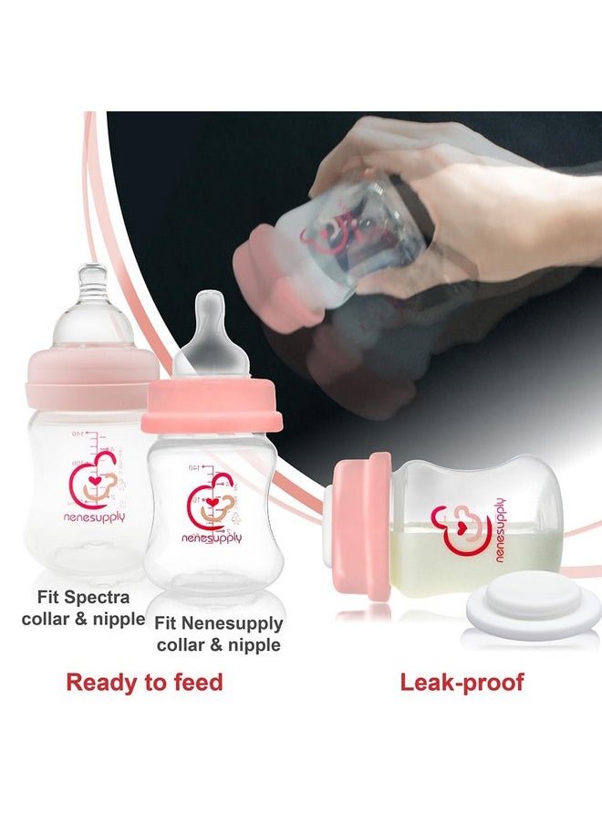 NENESUPPLY Nenesupply Storage Bottles Collection Bottles for Spectra S1 S2 Motif Luna Breast Pumps 6 pc 4.7oz 140ml with Collar and Sealing Disc. Breastmilk Storage Replace Spectra Bottles Wide-Mouth Bottles  - Image 5