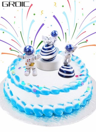 GROIC 3Pcs Astronaut Figurines Cake Topper Outer Spaceman Action