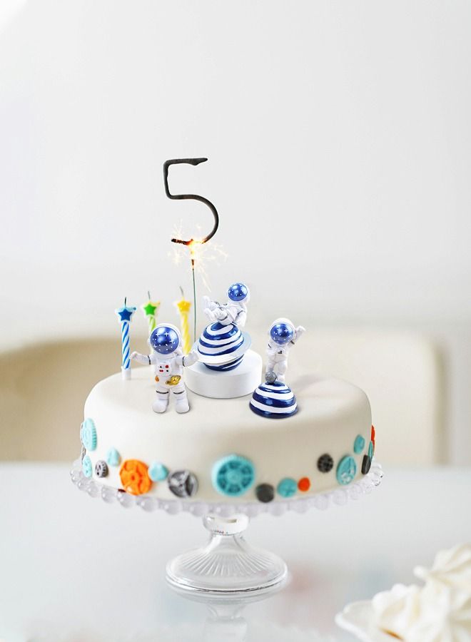 GROIC 3Pcs Astronaut Figurines Cake Topper Outer Spaceman Action Figure Statue, Cake Decorations Miniature Astronaut Toys Spaceman Desktop Ornaments - Image 3