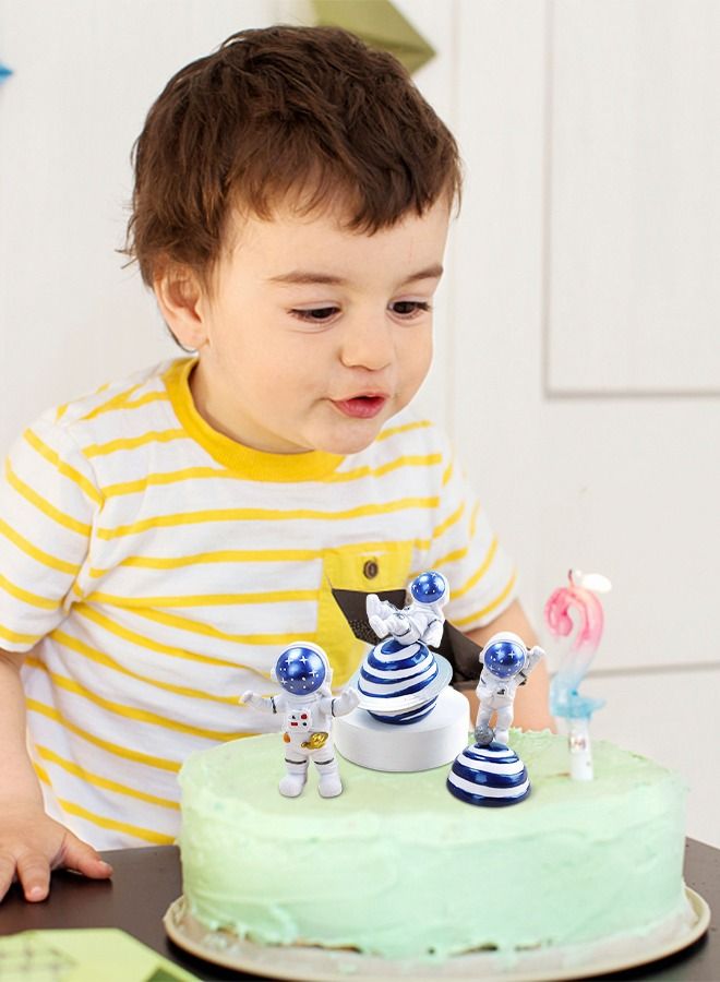 GROIC 3Pcs Astronaut Figurines Cake Topper Outer Spaceman Action Figure Statue, Cake Decorations Miniature Astronaut Toys Spaceman Desktop Ornaments - Image 4