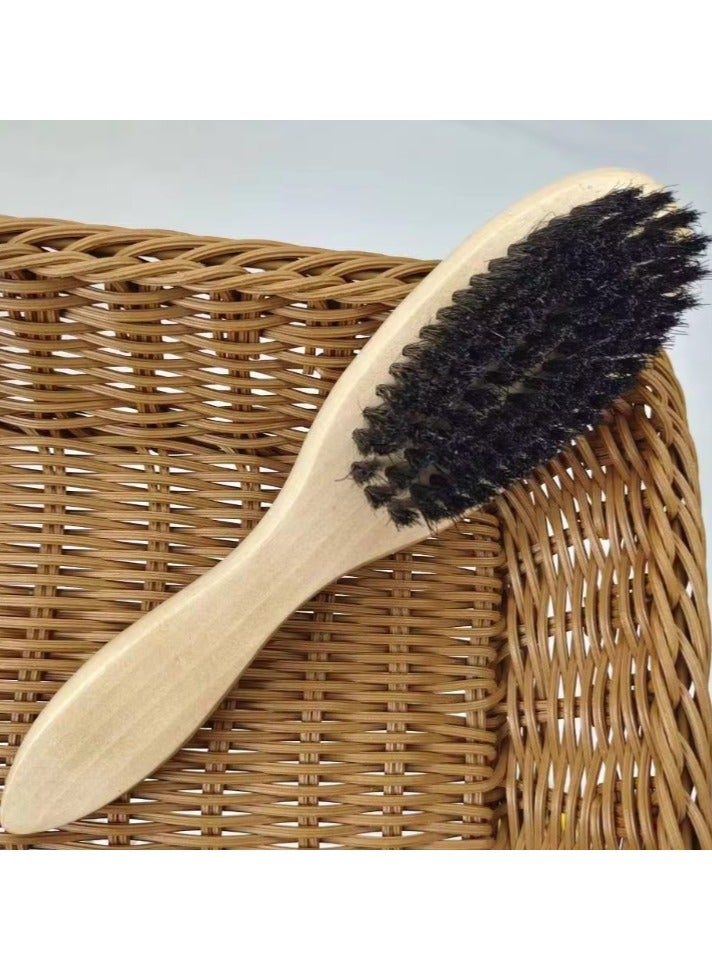 Beard Styling Hair Brush with Soft and Medium Bristles Beige - Image 3