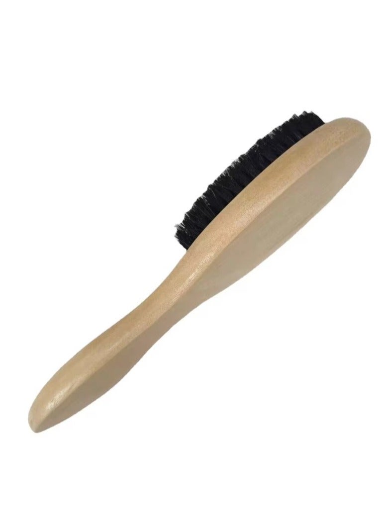 Beard Styling Hair Brush with Soft and Medium Bristles Beige - Image 4