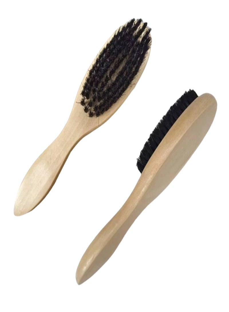 Beard Styling Hair Brush with Soft and Medium Bristles Beige - Image 1