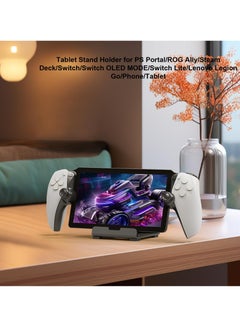 Generic Stand Base Compatible with Ps5 Portal Remote Player, Frosted Aluminum Alloy Desktop stand with Anti-Slip Holder for Playstation Portal Handheld Console, And Mobile Phones  - Image 2