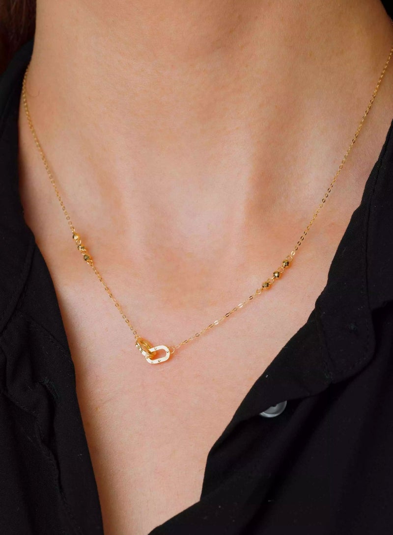 روبي آرت الذهب قلادة نسائية من الذهب الخالص عيار 18 قيراطًا - تصميم أنيق وفاخر - 1.23 جرام - Image 3