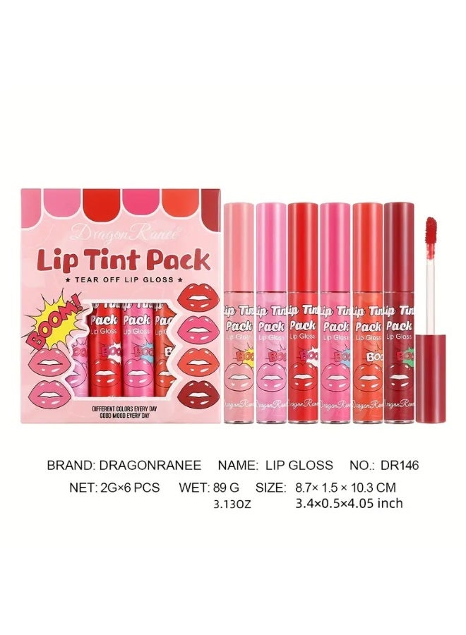 Dragon Ranee مجموعة تلوين الشفاه المخملية غير اللامعة بـ 6 ألوان - تدوم طويلاً، مقاومة للماء، غير متسربة، سهلة الحمل ومناسبة للحفلات - Image 3