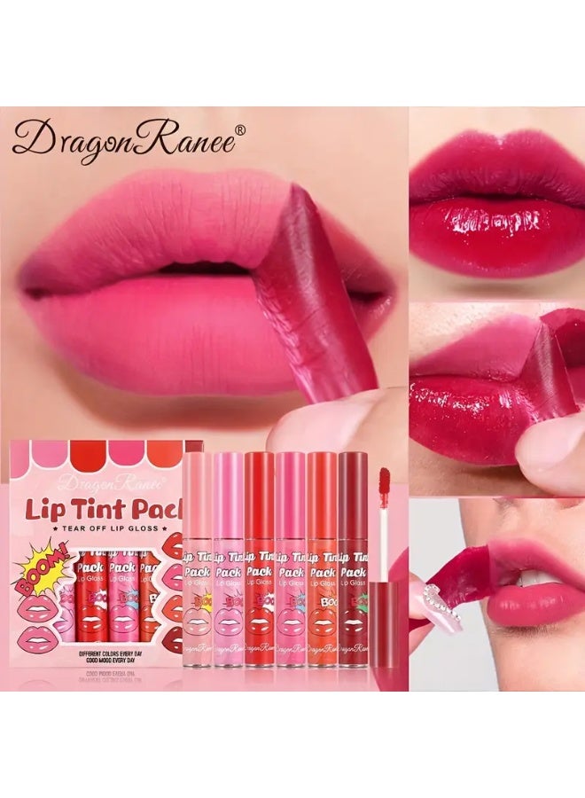 Dragon Ranee مجموعة تلوين الشفاه المخملية غير اللامعة بـ 6 ألوان - تدوم طويلاً، مقاومة للماء، غير متسربة، سهلة الحمل ومناسبة للحفلات - Image 5
