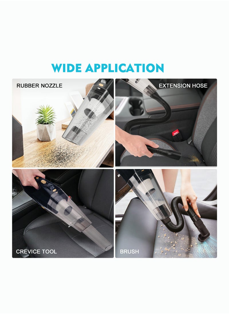 AccLoo - Cordless Car Vacuum Cleaner 8000Pa Strong Cyclone Suction Household Handheld Wireless Mini Vacuum Cleaners Rechargeable Hoover for Home Cars and Pet - Image 1