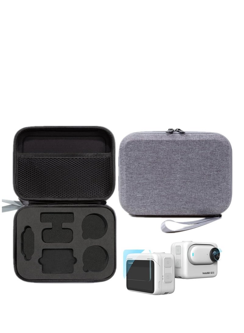 Excefore Carrying Case Compatible with Insta360 GO 3 Action Camera With 2 Set Screen Protector Outdoor Hard Travel Storage Accseeories Bag - Image 1