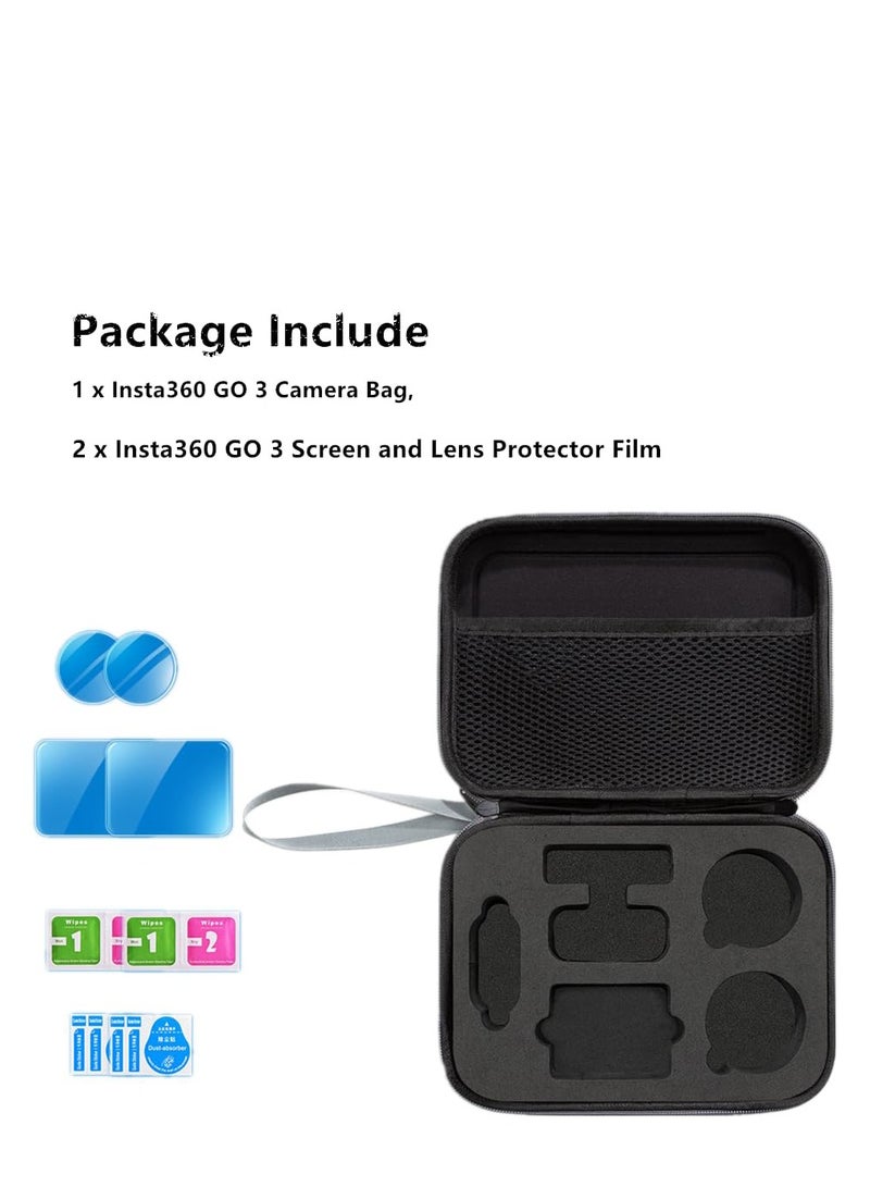 Excefore Carrying Case Compatible with Insta360 GO 3 Action Camera With 2 Set Screen Protector Outdoor Hard Travel Storage Accseeories Bag - Image 3