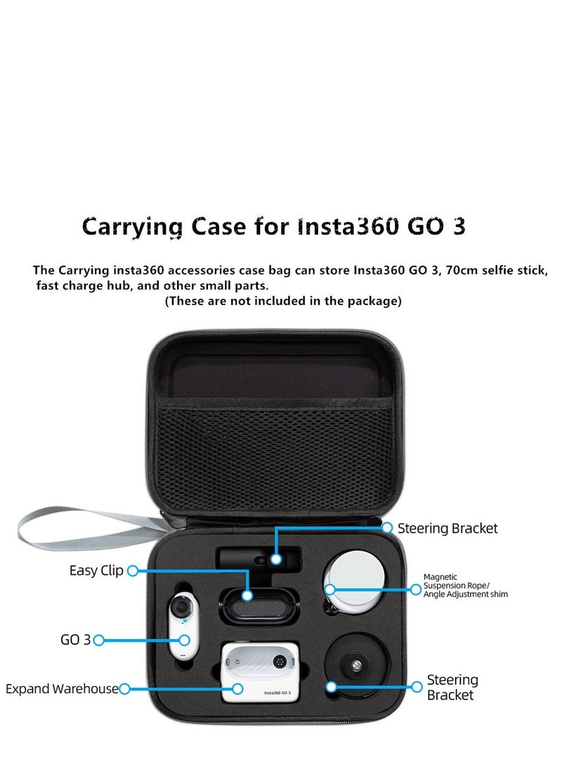 Excefore Carrying Case Compatible with Insta360 GO 3 Action Camera With 2 Set Screen Protector Outdoor Hard Travel Storage Accseeories Bag - Image 2