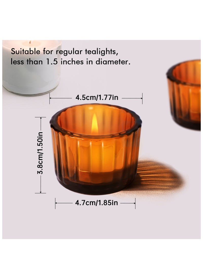 12 Pack Amber Glass Votive Candle Holders, Thick Ribbed Glass Tealight Holders for Weddings, Home Décor, Parties, Spa, Table Centerpieces - pzsku/Z576C4CA586AAFA6DD6E1Z/45/_/1739012480/32e82dd6-8f69-4d43-a510-92d6b98739cb