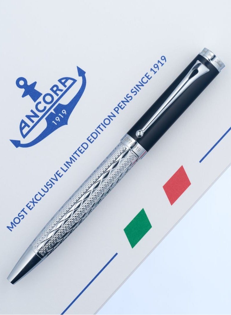 أنكورا قلم دولشي فيتا أرجينتو ١٩١٩ إصدار محدود – قابل لإعادة التعبئة – قلم فاخر محفور مع علبة جلد – هدية للرجال والنساء – حبر أزرق - Image 5