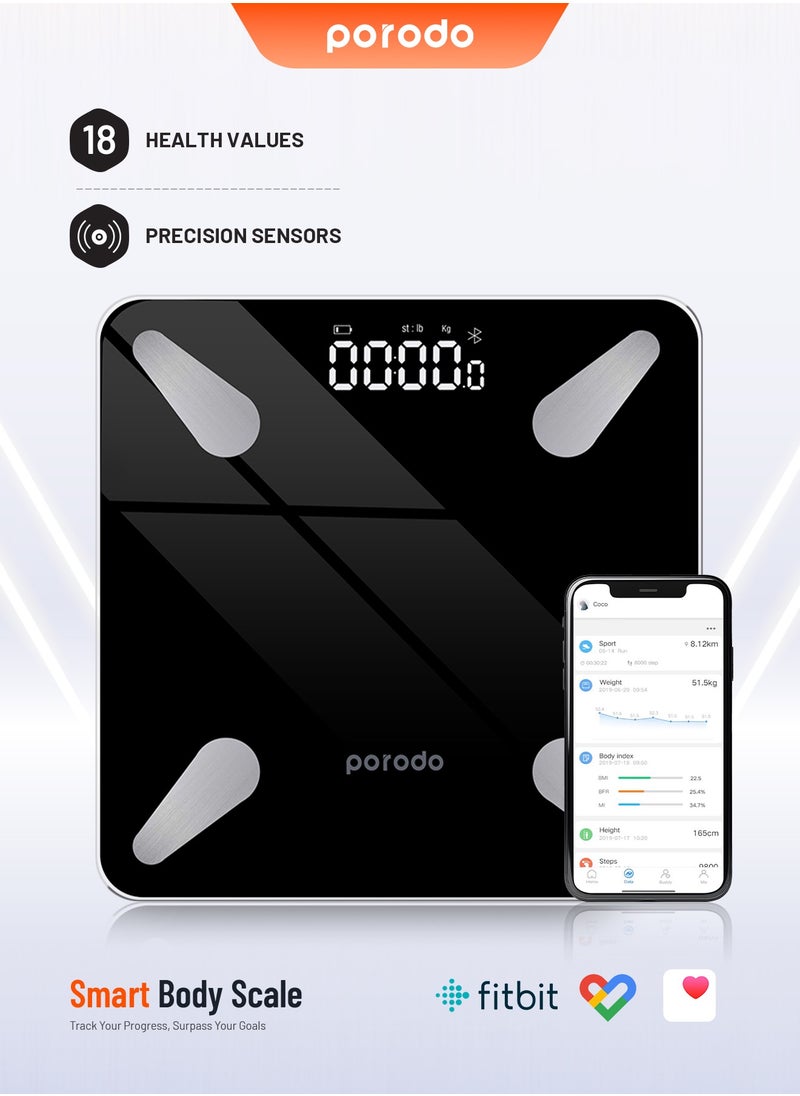 Lifestyle Bluetooth Smart Body Scale With Interactive iOS & Android App, Body Fat Scale, Wireless Digital Bathroom Weighing Scale, Weight/Body Fat/BMI, Fitness Body Composition Analysis - Black - pzsku/Z576C59DD1B59D28B7ADBZ/45/_/1724938719/6f078b7f-a40b-495d-ae08-5605a4076336