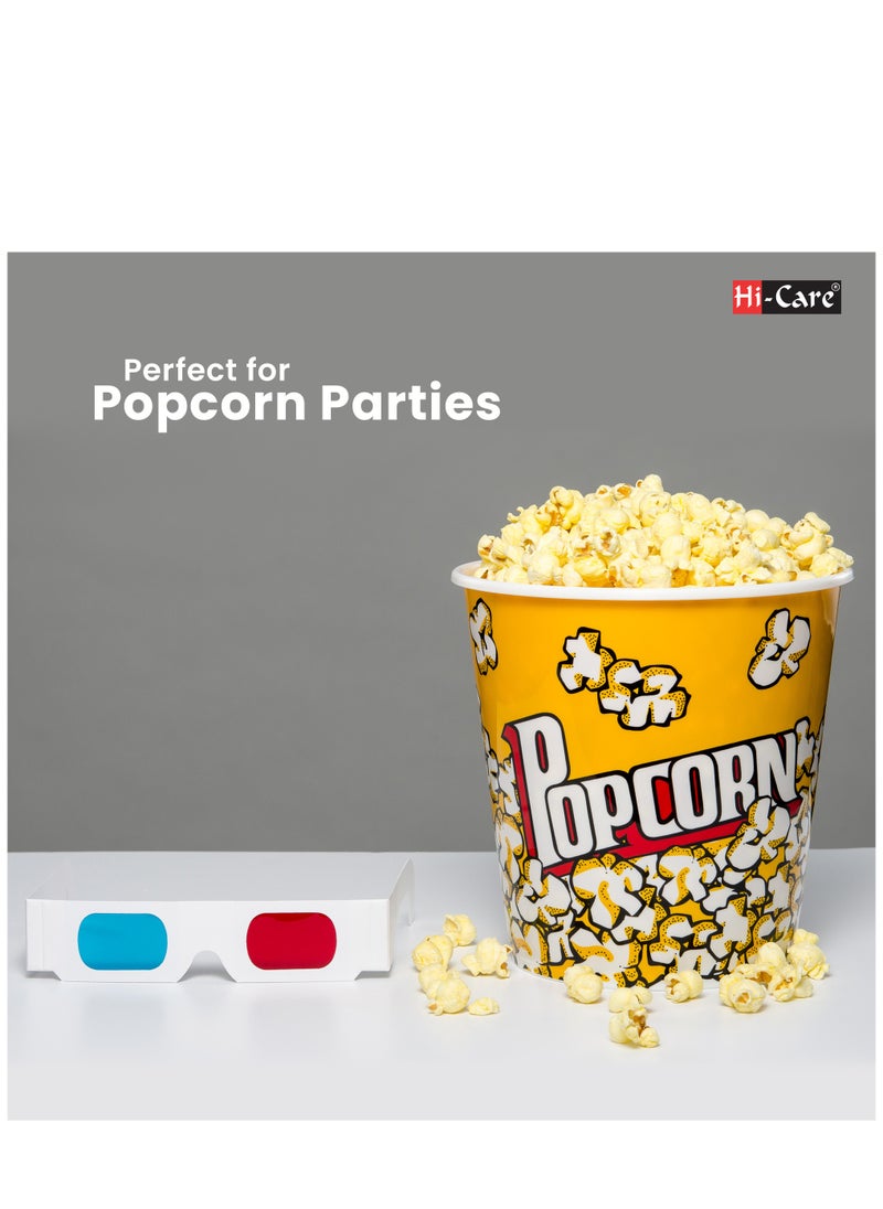 Hi Care - (Pack of 50 Pcs) Pop Corn Cup 32 Onz Disposable Leak-Free Stackable Paper Popcorn Cups Buckets Boxes Containers for Kids Party, Birthday, Movie Theater, Party Supplies - Image 1