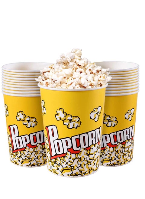 (Pack of 50 Pcs) Pop Corn Cup 32 Onz Disposable Leak-Free Stackable Paper Popcorn Cups Buckets Boxes Containers for Kids Party, Birthday, Movie Theater, Party Supplies