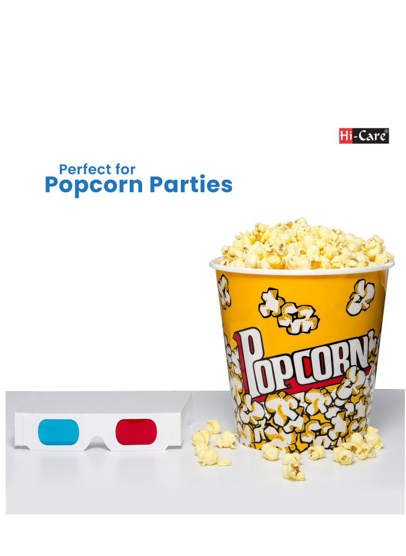 Hi Care - (Pack of 50 Pcs) Pop Corn Cup 32 Onz Disposable Leak-Free Stackable Paper Popcorn Cups Buckets Boxes Containers for Kids Party, Birthday, Movie Theater, Party Supplies - Image 1