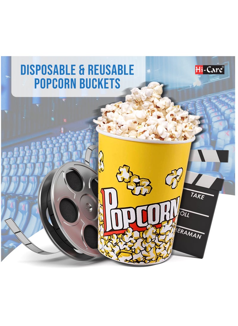 Hi Care - (Pack of 50 Pcs) Pop Corn Cup 32 Onz Disposable Leak-Free Stackable Paper Popcorn Cups Buckets Boxes Containers for Kids Party, Birthday, Movie Theater, Party Supplies - Image 1