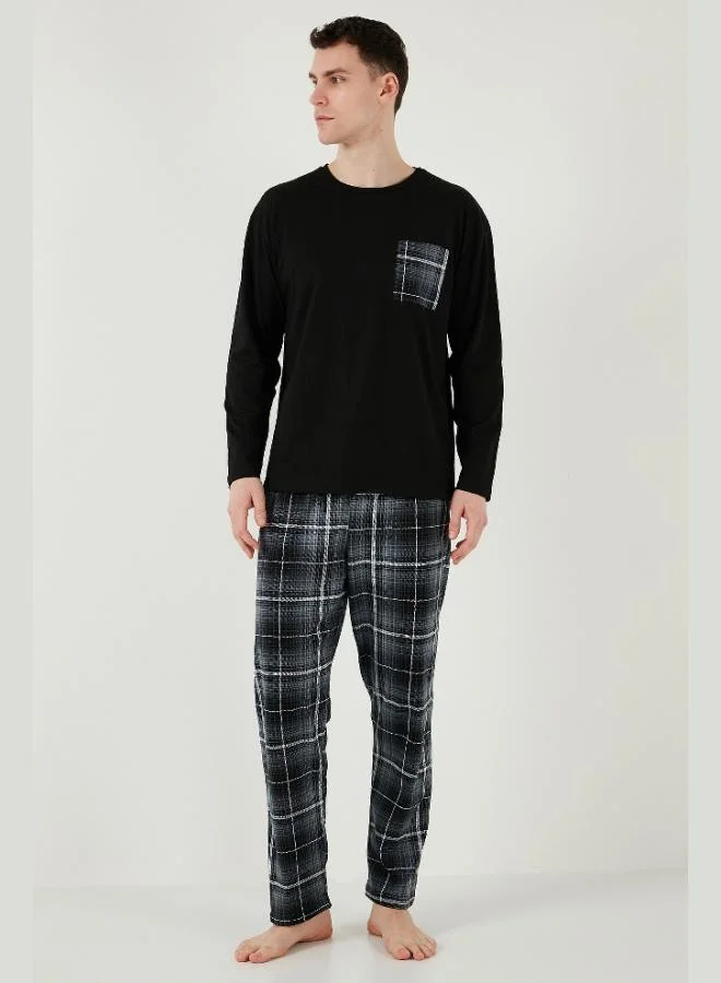 Buratti  Buratti Plaid Pocket Elastic Waist 100% Cotton Regular Fit Pajama Set Men's PAJAMAS SET 6572001 for Men | Best Price UAE