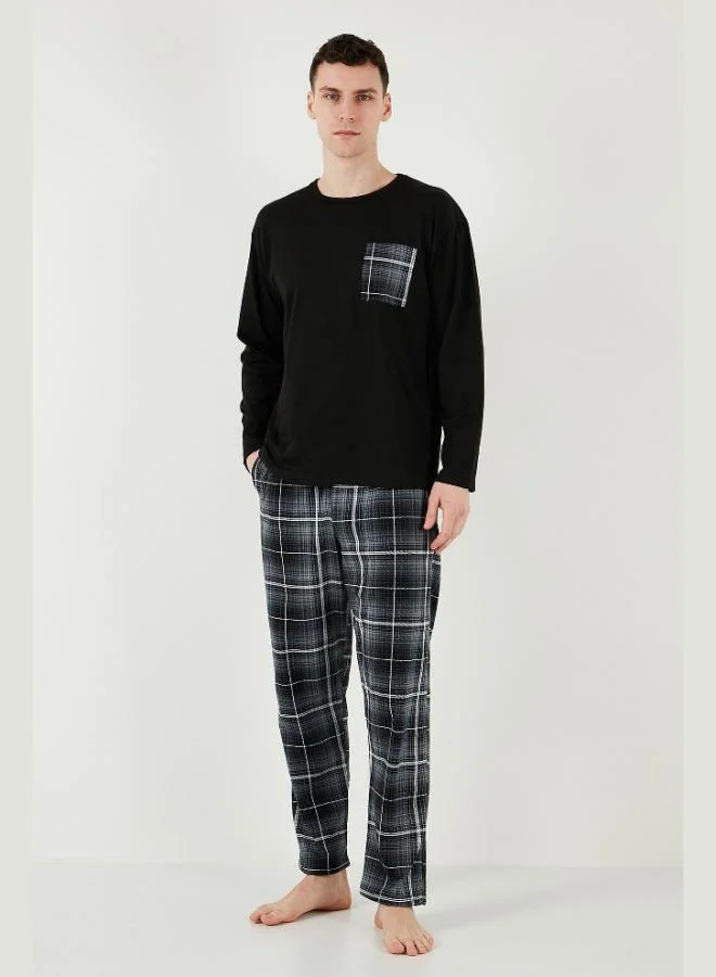 Buratti  Buratti Plaid Pocket Elastic Waist 100% Cotton Regular Fit Pajama Set Men's PAJAMAS SET 6572001 for Men | Best Price UAE