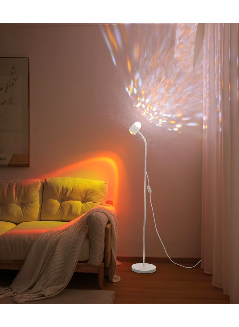 Arabest Long lamp and LED floor lamp,Sunset Lamp 360° Rotating LED Project Light 3D Ocean Wave Night Light Multicolor Floor Lamp for living room with 8 Color Changing Modes, bedroom lamp, room light - Image 2