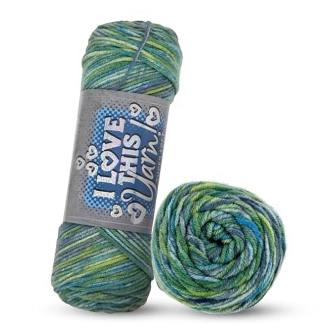 Hobby Lobby I Love This Yarn 4 Medium  Soft Skein  252 Yards Of Acrylic Yarn For Crocheting Blankets, Hats, & More  Craft Supplies For Handcrafting Accessories, Blue Green - Image 4