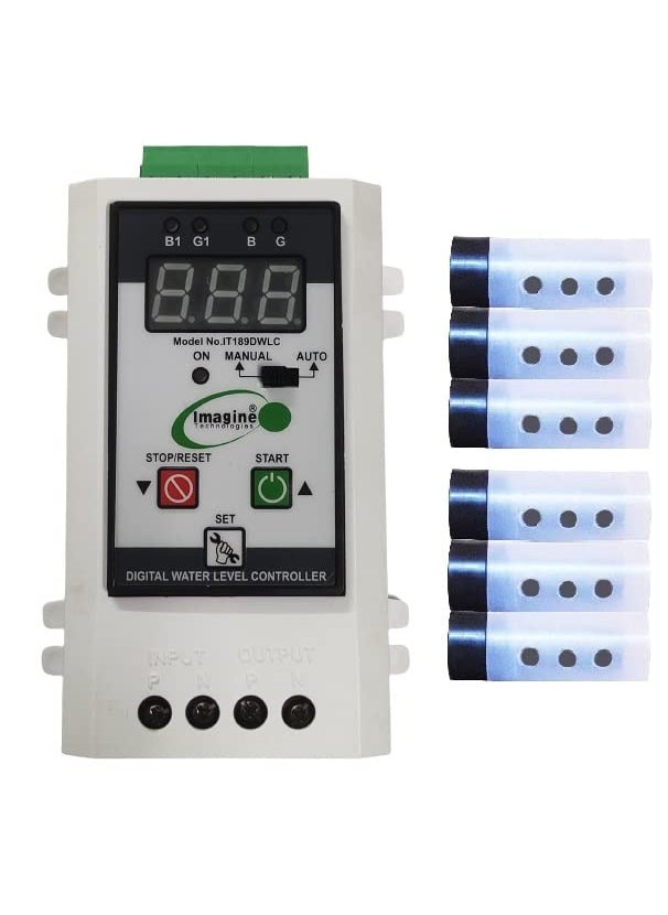imagine technologies imagine Fully Automatic Water Level Controller With Six Carbon Sensor All Types Motor Protection Digital Meter 1 year warranty IT189DWLC  - Image 1