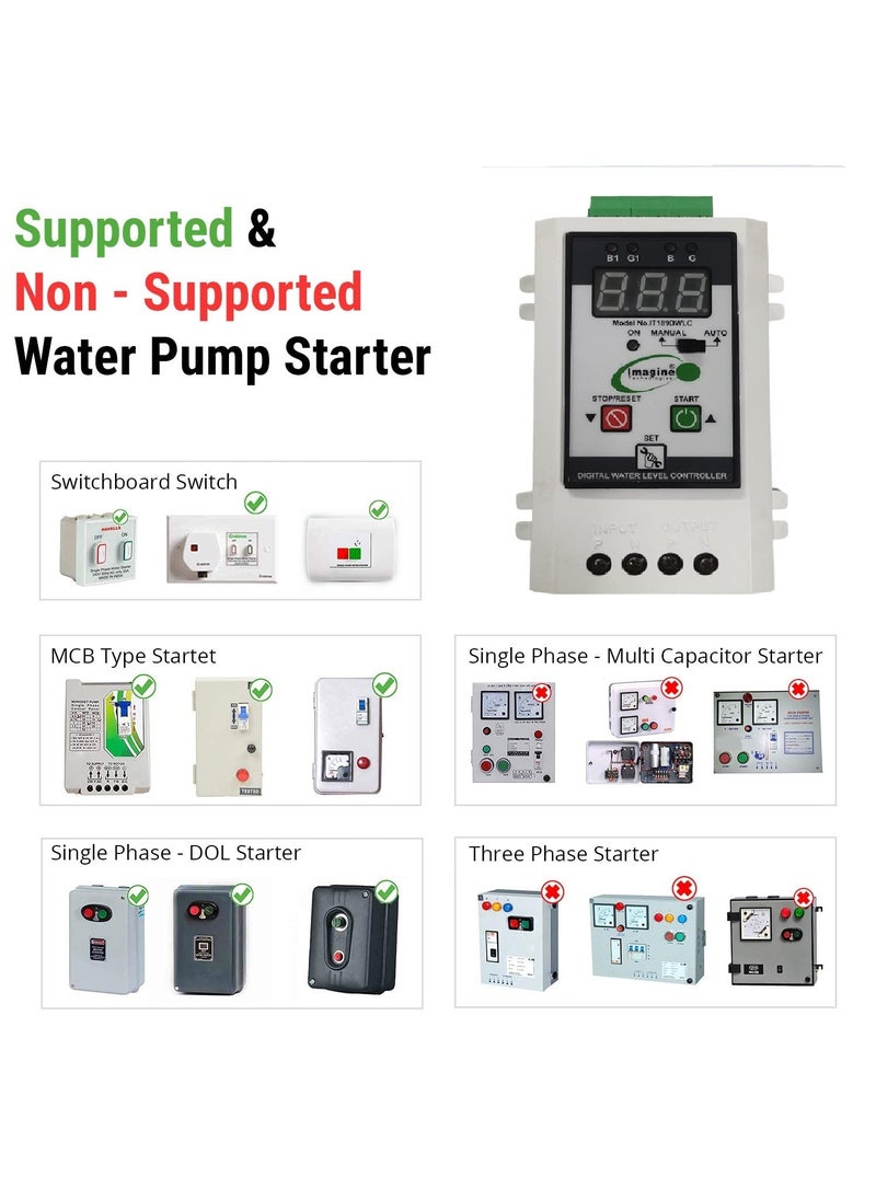 imagine technologies imagine Fully Automatic Water Level Controller With Six Carbon Sensor All Types Motor Protection Digital Meter 1 year warranty IT189DWLC  - Image 5