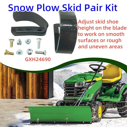 Dgdhf Replacement Snow Plow Skid Pair Kit GXH24690 Fits Cub Cadet, Troybilt, Craftsman, John Deere Lawn Tractor Snow Blade Attachment Skid Shoe (Set of 2) - Image 5