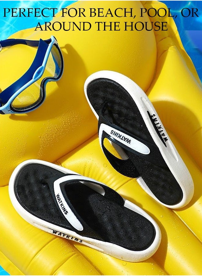 DUNISO - Men's Flip Flops Arch Support Flip Flops Comfortable Casual Summer Beach Thong Sandals with Non-Slip Open Toe Comfortable Walking Sandals for Indoor & Outdoor - Image 1